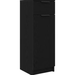vidaXL Juego de muebles de baño 4 pcs Madera de ingeniería Roble negro Outlet