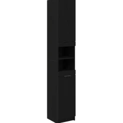 vidaXL Juego de muebles de baño 4 pcs Madera de ingeniería Roble negro Outlet