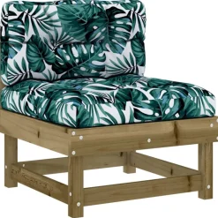 vidaXL Juego de muebles jardín 5 pzas y cojines madera pino impregnada Marr&oacute;n Outlet