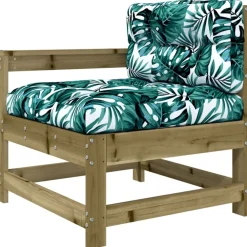 vidaXL Juego de muebles jardín 7 pzas y cojines madera pino impregnada Marr&oacute;n Outlet