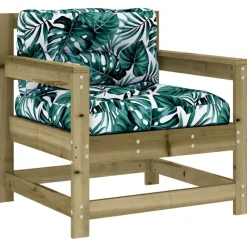 vidaXL Juego de muebles jardín 7 pzas y cojines madera pino impregnada Marr&oacute;n Outlet