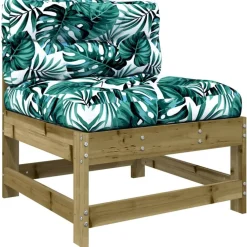 vidaXL Juego de muebles jardín 7 pzas y cojines madera pino impregnada Marr&oacute;n Outlet