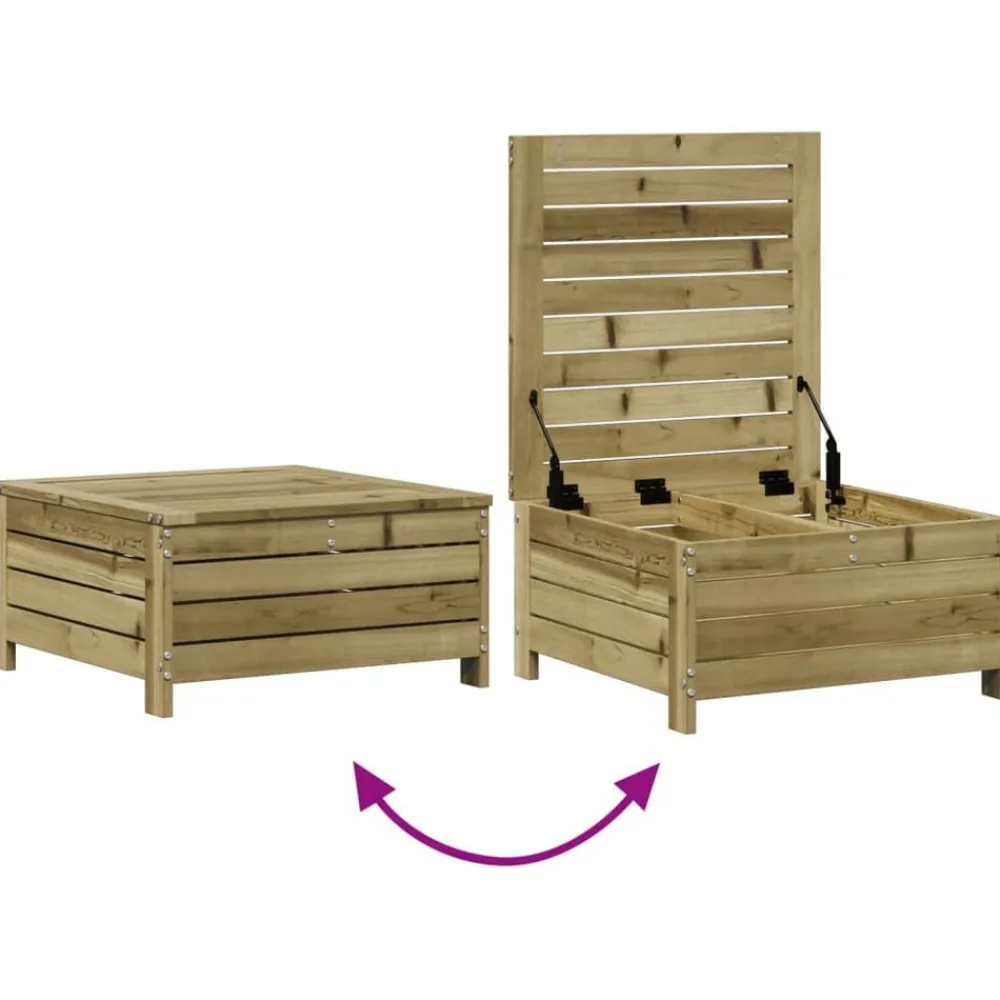 vidaXL Muebles De Jardín-Juego de muebles jardín 8 pzas y cojines madera pino impregnada