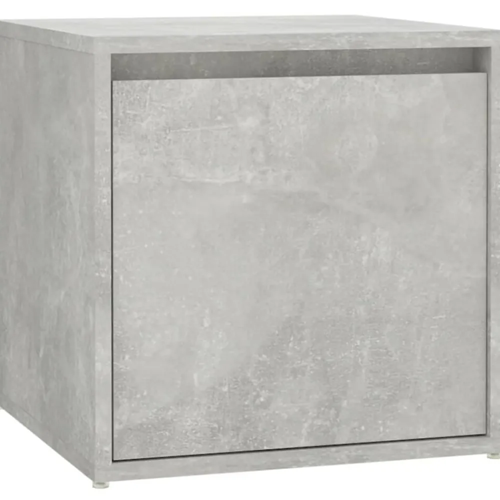 vidaXL Bancos-Juego de muebles recibidor madera contrachapada gris hormigón