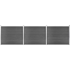 vidaXL Juego de paneles de valla WPC 526x146 cm Negro Online