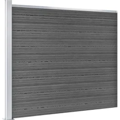 vidaXL Juego de paneles de valla WPC 526x146 cm Negro Online