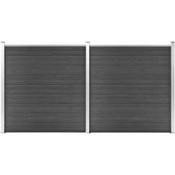 vidaXL Vallas De Jardín-Juego de paneles de valla WPC 353x186 cm