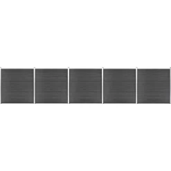 vidaXL Juego de paneles de valla WPC 872x186 cm Negro Hot