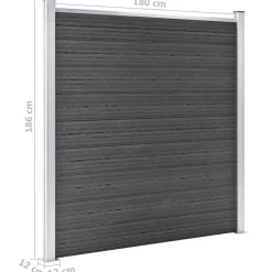 vidaXL Vallas De Jardín-Juego de paneles de valla WPC 526x186 cm
