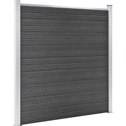 vidaXL Juego de paneles de valla WPC 1391x186 cm Negro Outlet