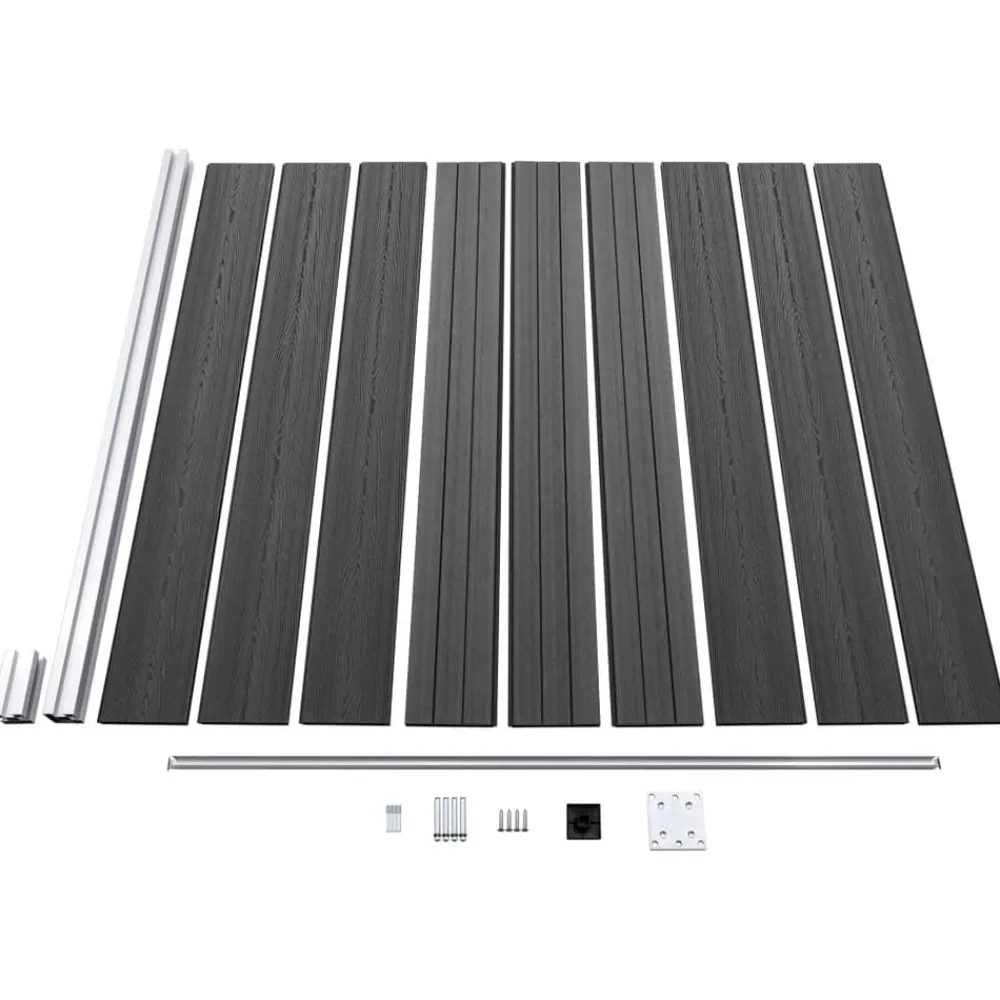 vidaXL Juego de paneles de valla WPC 1391x186 cm Negro Outlet