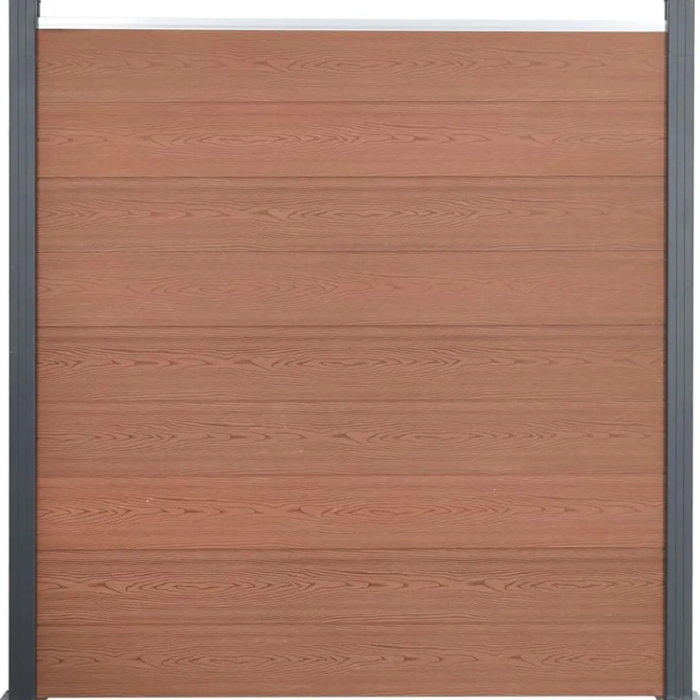 vidaXL Vallas De Jardín-Juego de paneles de valla WPC marrón 180x186 cm