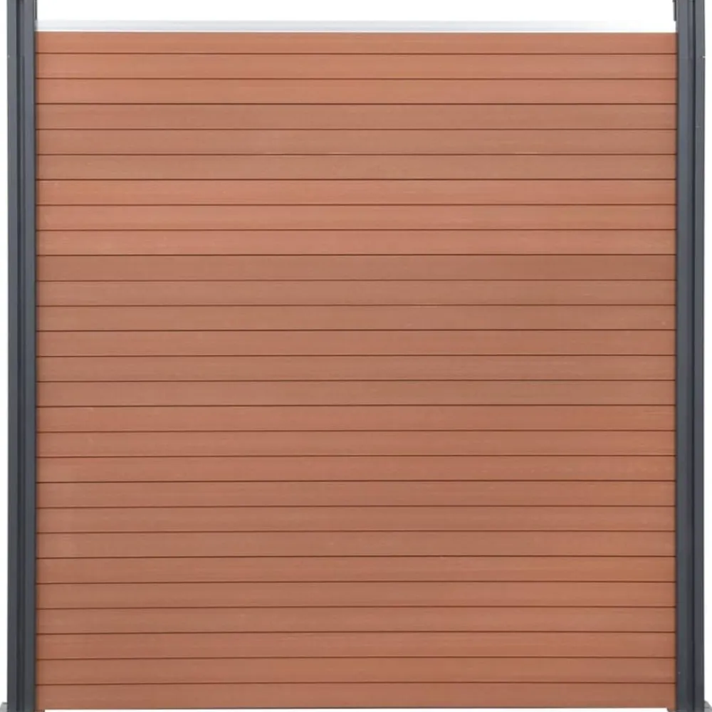 vidaXL Vallas De Jardín-Juego de paneles de valla WPC marrón 180x186 cm