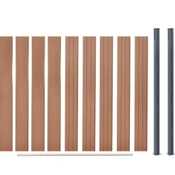 vidaXL Vallas De Jardín-Juego de paneles de valla WPC marrón 180x186 cm