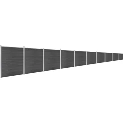 vidaXL Vallas De Jardín-Juego de paneles de valla WPC 1737x186 cm