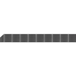vidaXL Juego de paneles de valla WPC 1657x(105-186) cm Negro Discount