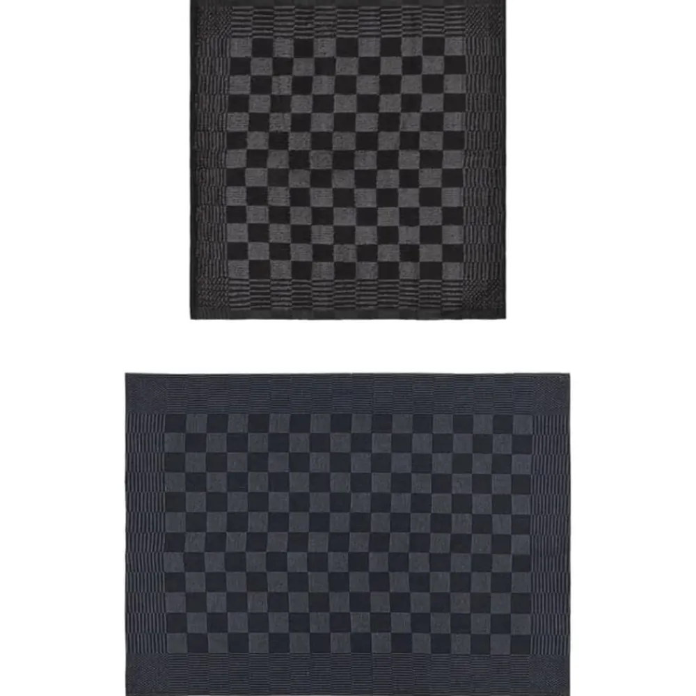 vidaXL Juego de paños 10 unidades algodón Negro y gris Sale