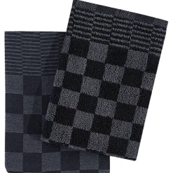 vidaXL Juego de paños 10 unidades algodón Negro y gris Sale