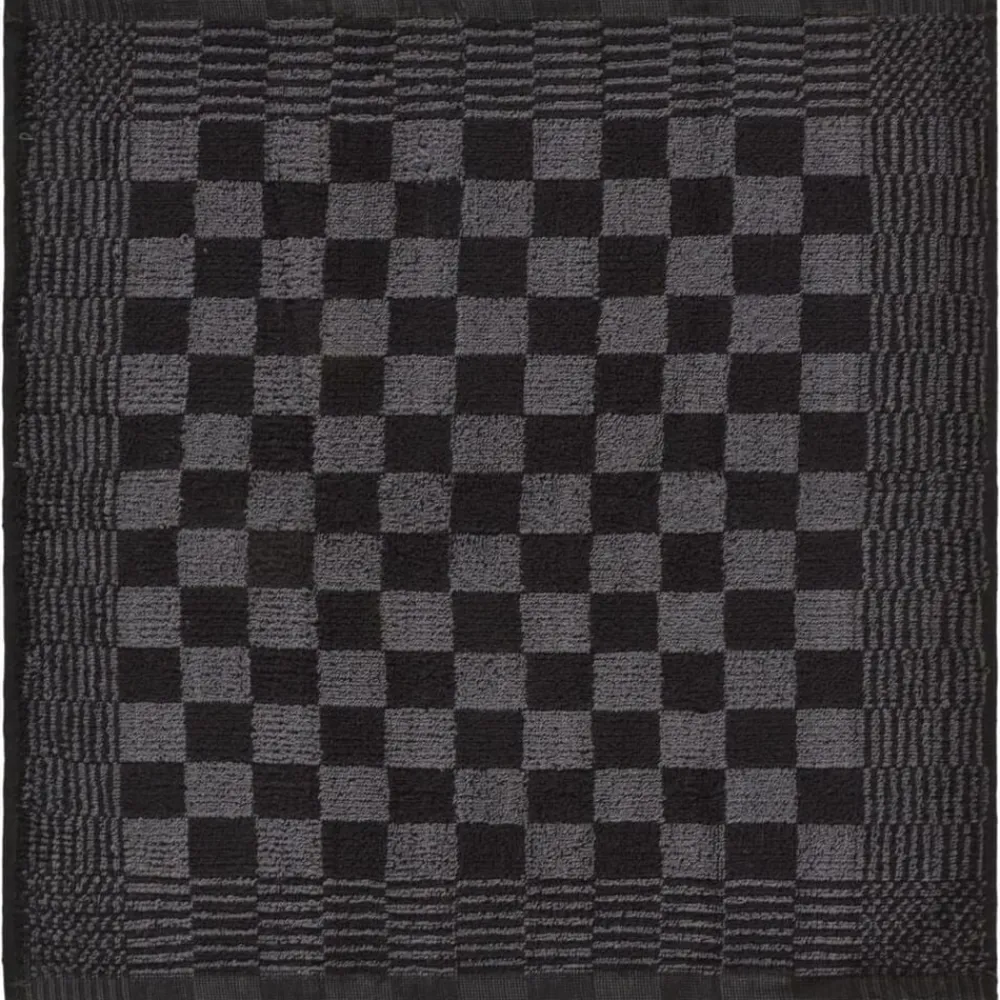 vidaXL Juego de paños 10 unidades algodón Negro y gris Sale