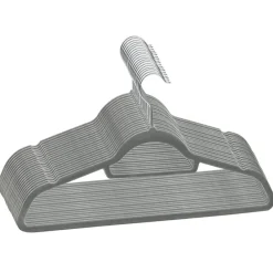 vidaXL Juego de perchas de ropa 20 uds antideslizantes terciopelo Gris Sale