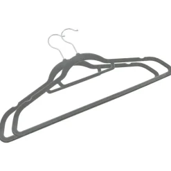 vidaXL Juego de perchas de ropa 20 uds antideslizantes terciopelo Gris Sale