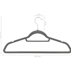 vidaXL Juego de perchas de ropa 20 uds antideslizantes terciopelo Gris Sale