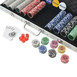 vidaXL Juego de Póker con 500 fichas láser maletín de aluminio