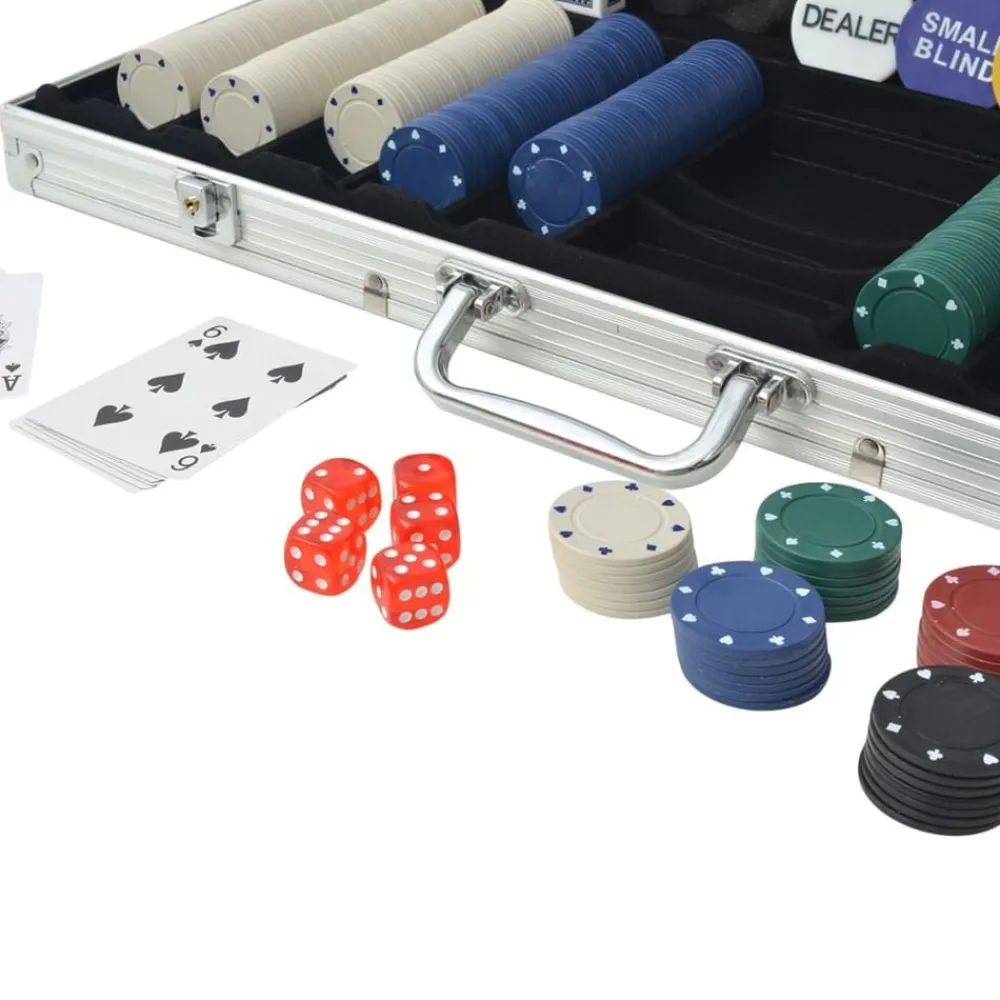 vidaXL Juego de Póker con 500 fichas maletín de aluminio New