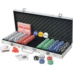 vidaXL Juegos-Juego de Póker con 500 fichas maletín de aluminio