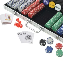 vidaXL Juegos-Juego de Póker con 500 fichas maletín de aluminio