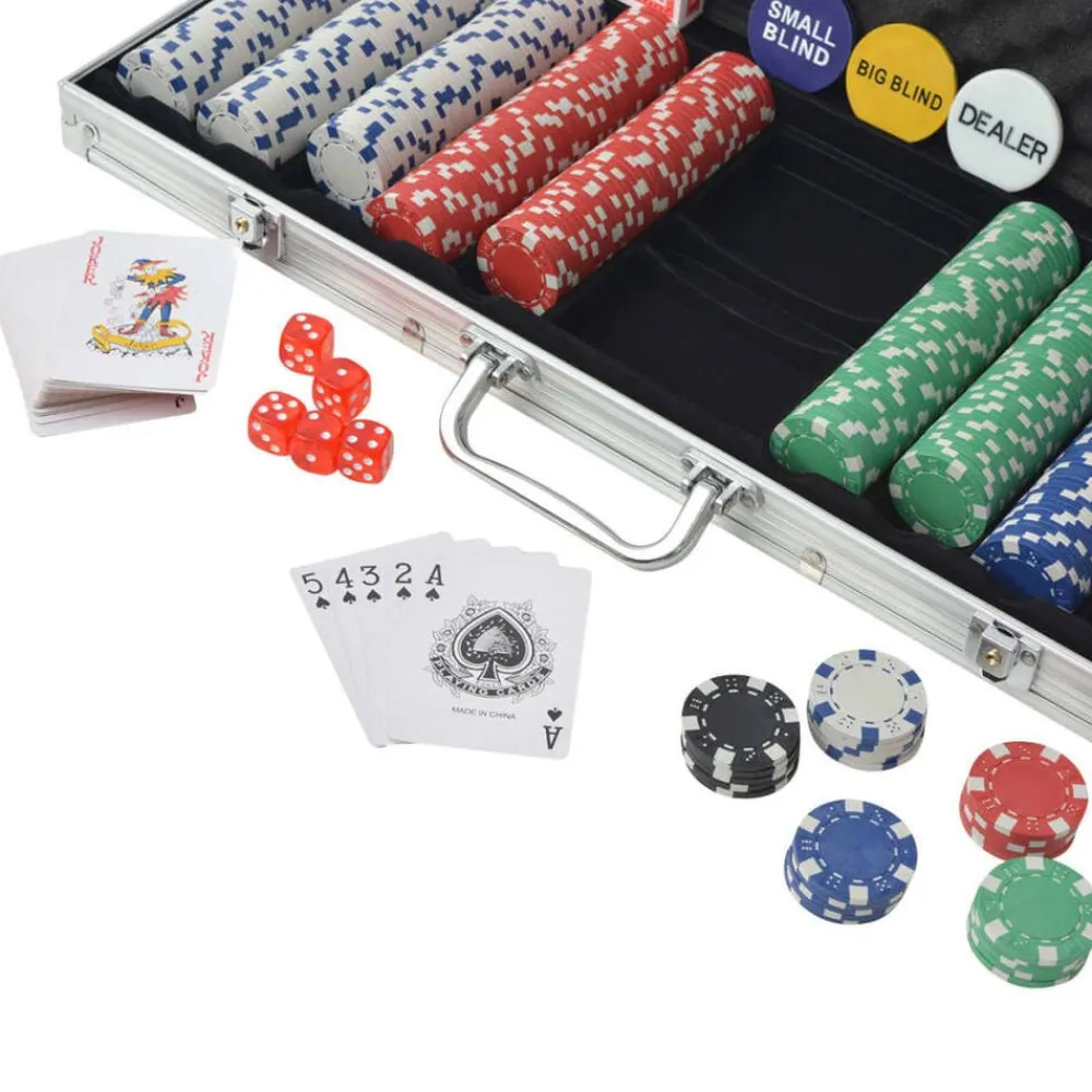 vidaXL Juegos-Juego de Póker con 500 fichas maletín de aluminio