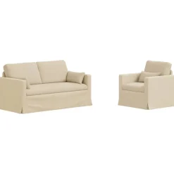 vidaXL Juego de Sofá 2 pcs 158 x 78 x 80 cm tela Crema Clearance
