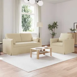 vidaXL Juego de Sofá 2 pcs 158 x 78 x 80 cm tela Crema Clearance