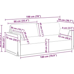 vidaXL Juego de Sofá 2 pcs 158 x 78 x 80 cm tela Crema Clearance