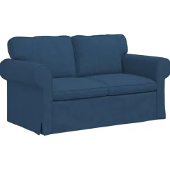 vidaXL Juego de Sofá 2 pcs 155 x 82 x 80 cm tela Azul Hot