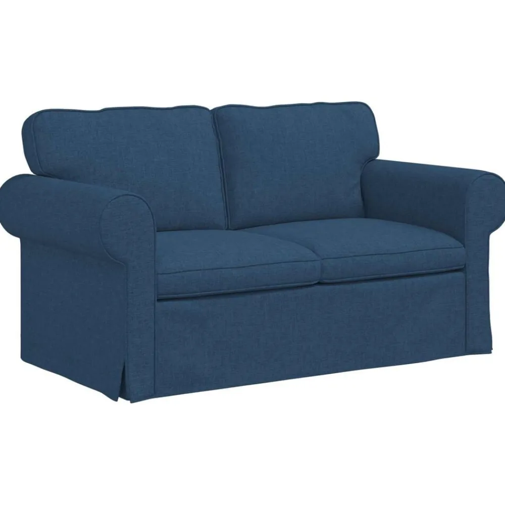 vidaXL Juego de Sofá 2 pcs 155 x 82 x 80 cm tela Azul Hot