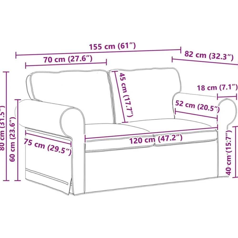 vidaXL Juego de Sofá 2 pcs 155 x 82 x 80 cm tela Azul Hot