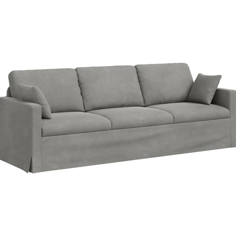 vidaXL Juego de Sofá 2 pcs 228 x 78 x 80 cm Terciopelo Gris claro Best