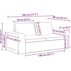 vidaXL Sofás-Juego de Sofá 2 pcs 182 x 80 x 82 cm tela