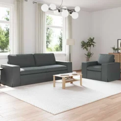 vidaXL Juego de Sofá 2 pcs 182 x 80 x 82 cm tela Gris oscuro Online