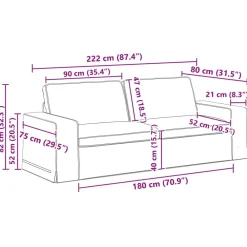 vidaXL Juego de Sofá 2 pcs 182 x 80 x 82 cm tela Gris oscuro Online