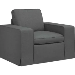 vidaXL Juego de Sofá 2 pcs 182 x 80 x 82 cm tela Gris oscuro Online