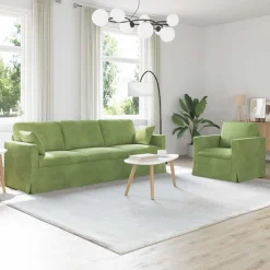 vidaXL Juego de Sofá 2 pcs 228 x 78 x 80 cm Terciopelo Verde claro New