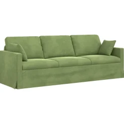 vidaXL Juego de Sofá 2 pcs 228 x 78 x 80 cm Terciopelo Verde claro New