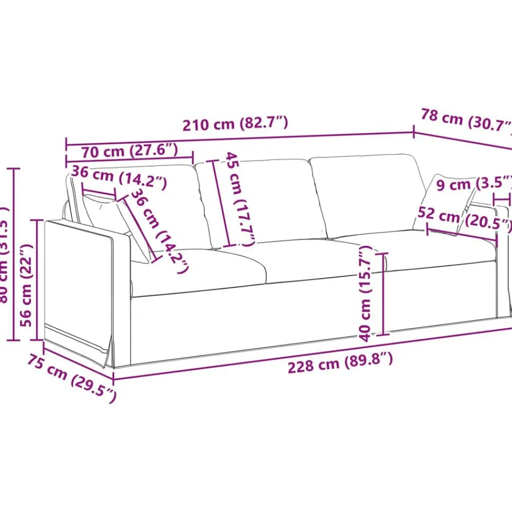 vidaXL Juego de Sofá 2 pcs 228 x 78 x 80 cm Terciopelo Verde claro New