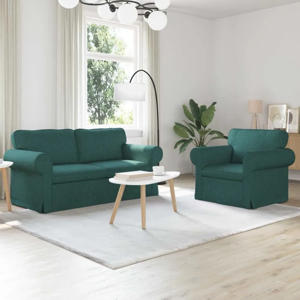 vidaXL Sofás-Juego de Sofá 2 pcs 175 x 82 x 80 cm tela