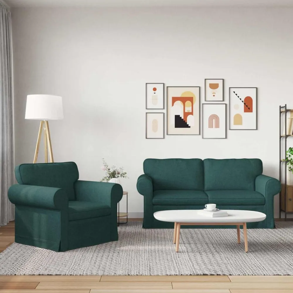 vidaXL Sofás-Juego de Sofá 2 pcs 175 x 82 x 80 cm tela