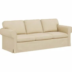 vidaXL Juego de Sofá 2 pcs 215 x 82 x 80 cm tela Crema Hot