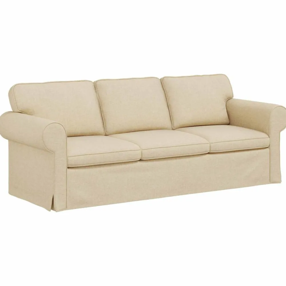 vidaXL Juego de Sofá 2 pcs 215 x 82 x 80 cm tela Crema Hot