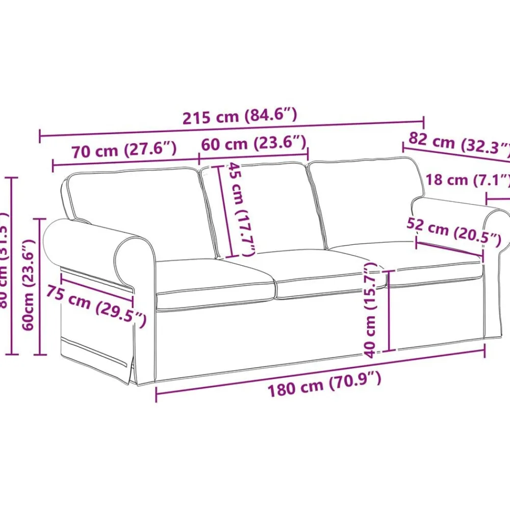 vidaXL Juego de Sofá 2 pcs 215 x 82 x 80 cm tela Crema Hot
